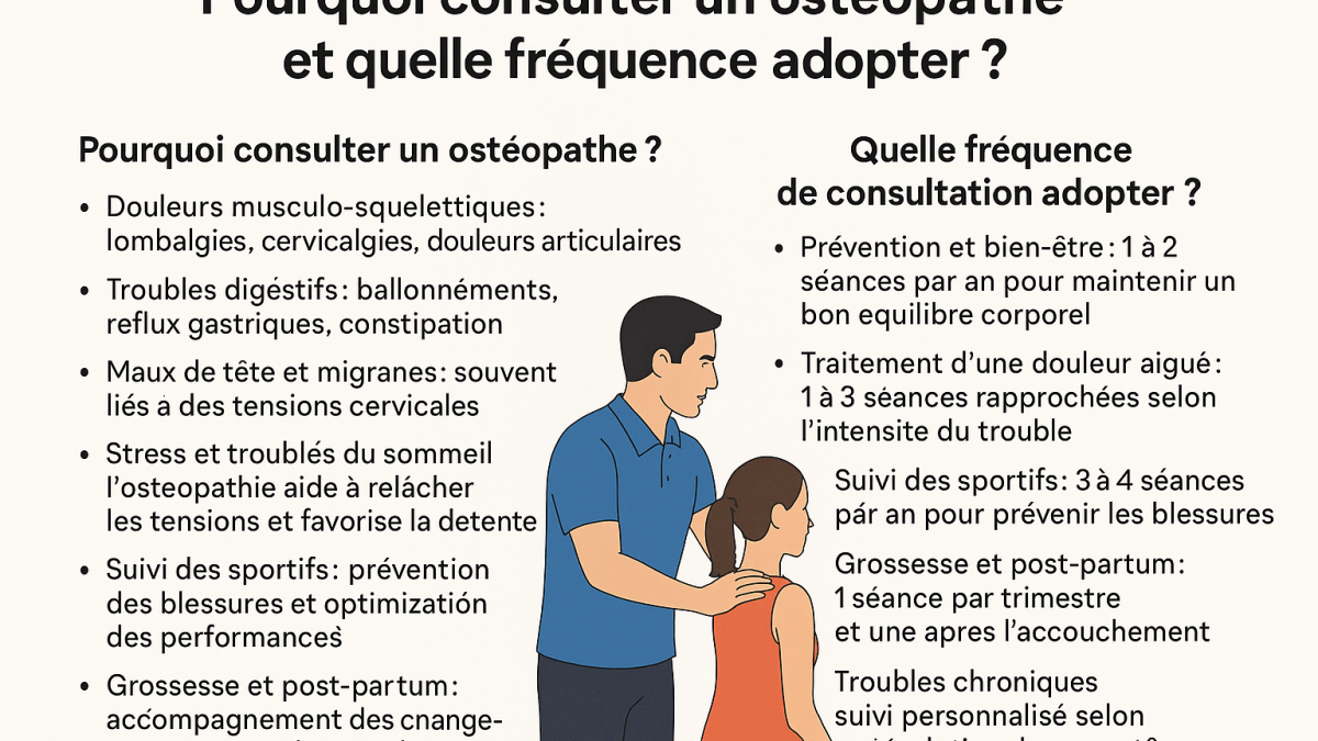 Pourquoi consulter un ostéopathe à Montpellier ? Indications et fréquence des séances