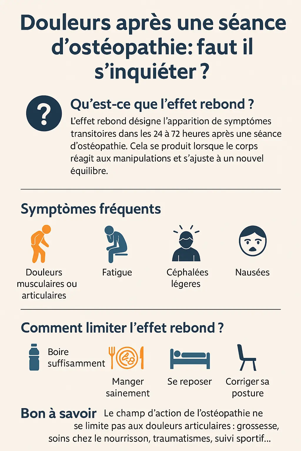 Tableau recapitulatif des effets post seance d osteopathie